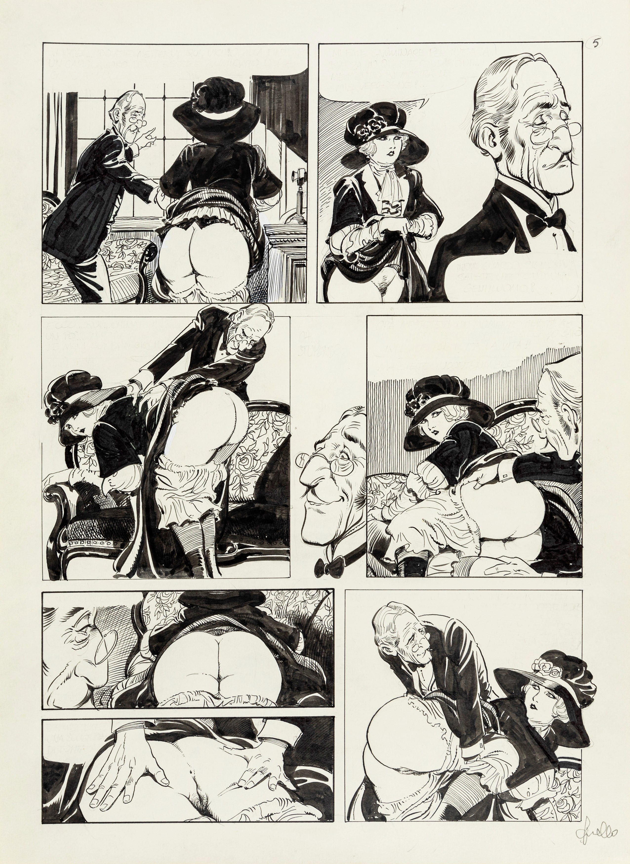 Leone Frollo - La storia di Rose, matita e china su cartoncino