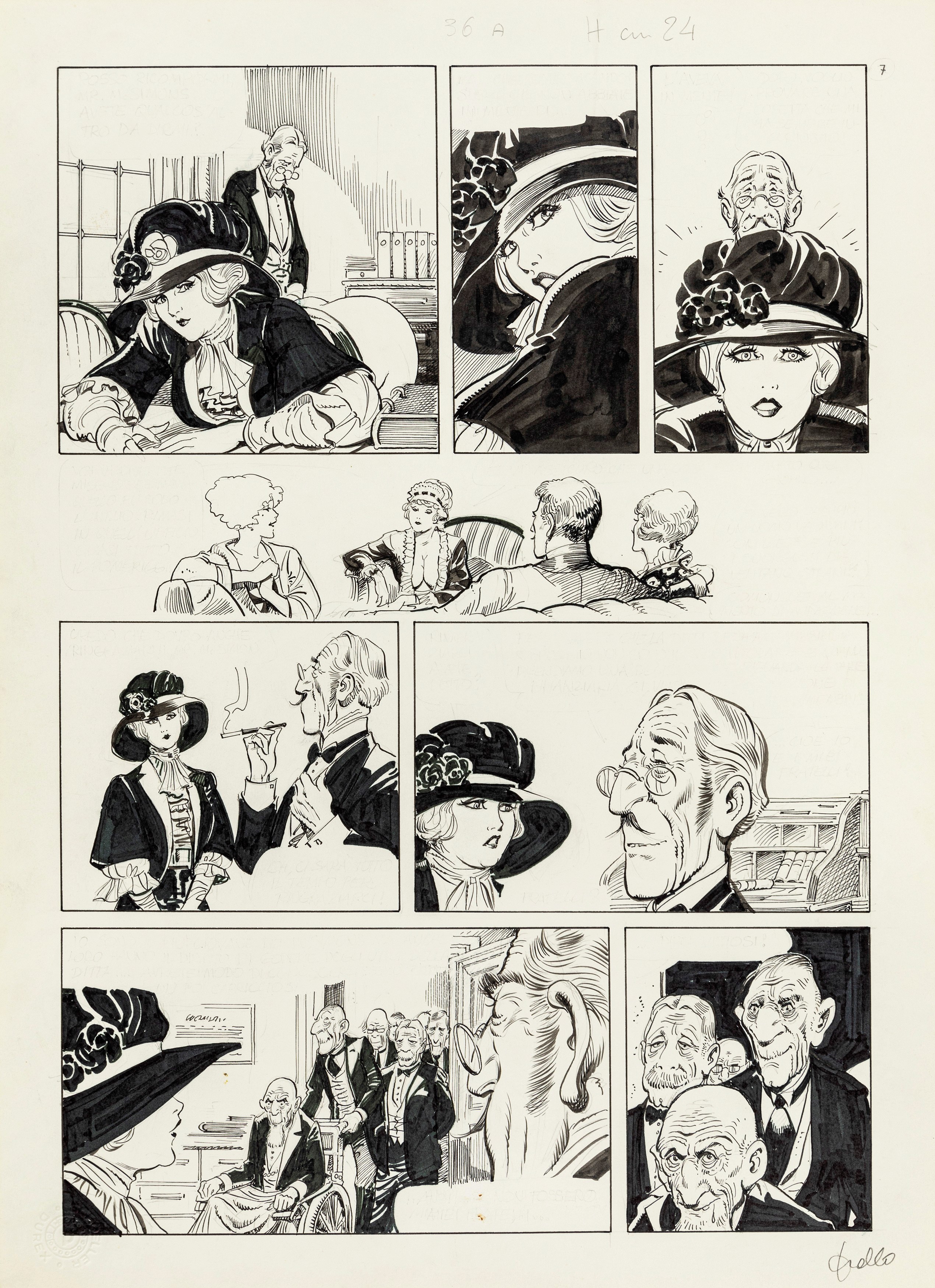 Leone Frollo - La storia di Rose, matita e china su cartoncino