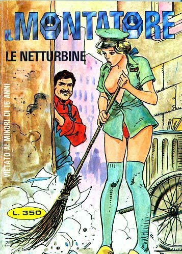 Milo Manara - Il Montatore - Le netturbine, matita, china e acquerello su cartoncino