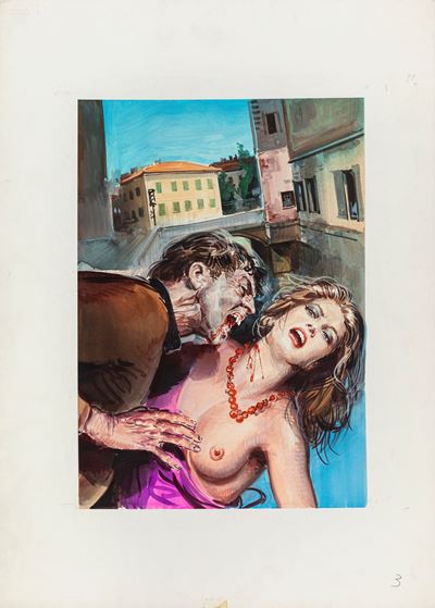 Attualità Nera - Dracula a Milano, tempera su cartone