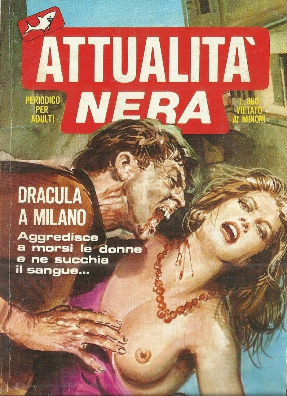 Roberto Molino - Attualità Nera - Dracula a Milano, tempera su cartone