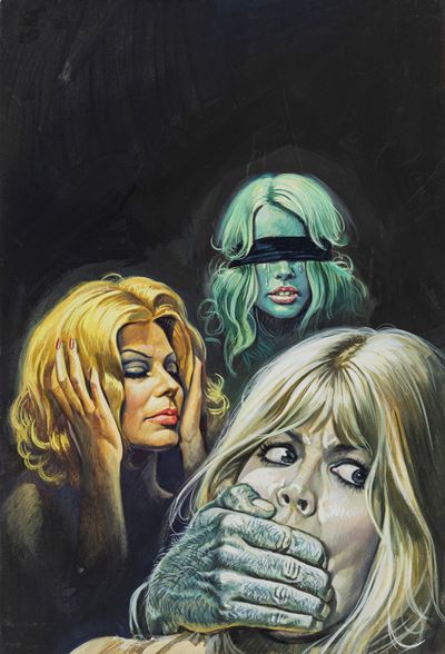 Originale di copertina per 'Il Club dei Silenziosi', tempera su cartone