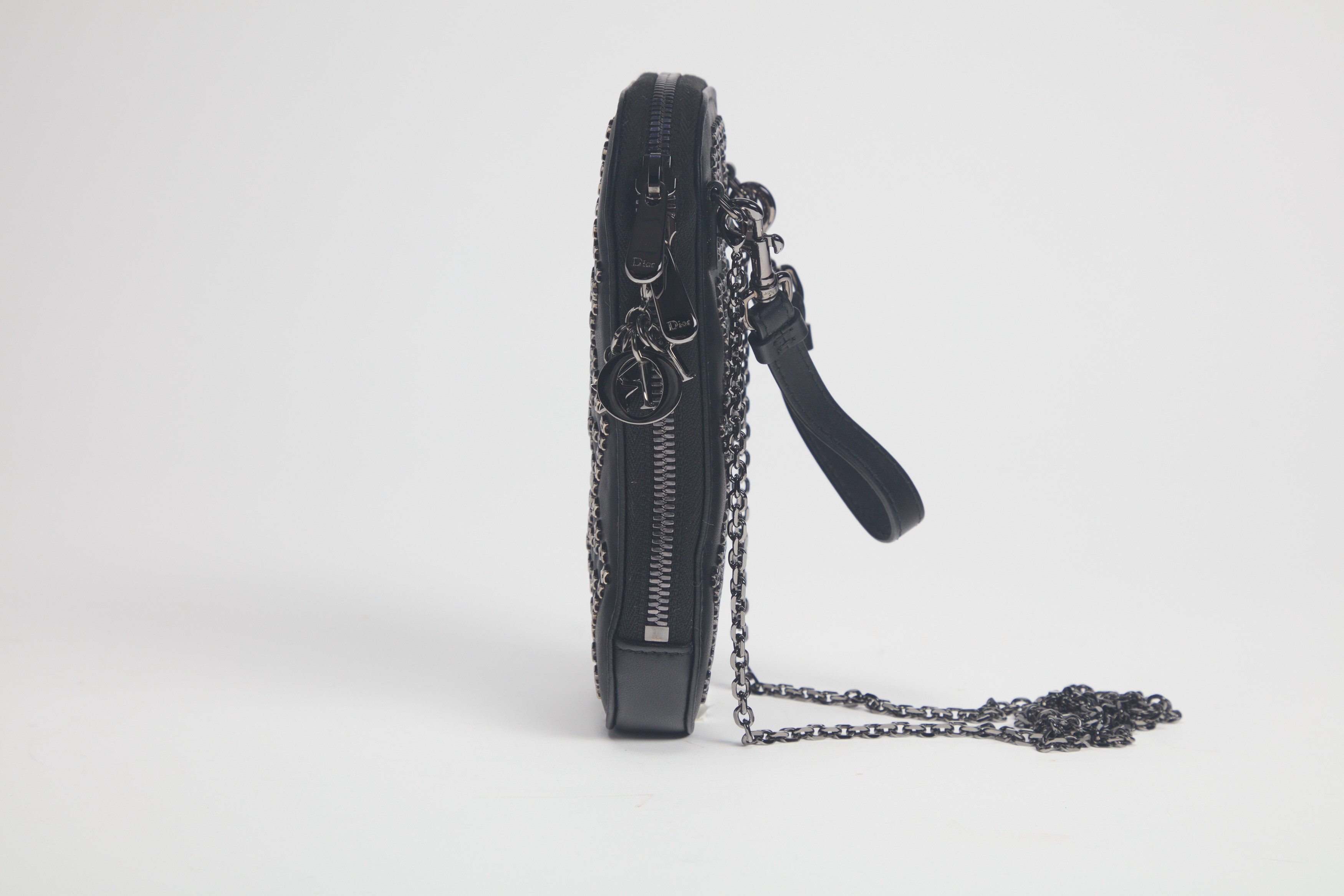 Christian Dior - Custodia per cellulare Call 'in Dior Lady Dior in pelle nera
