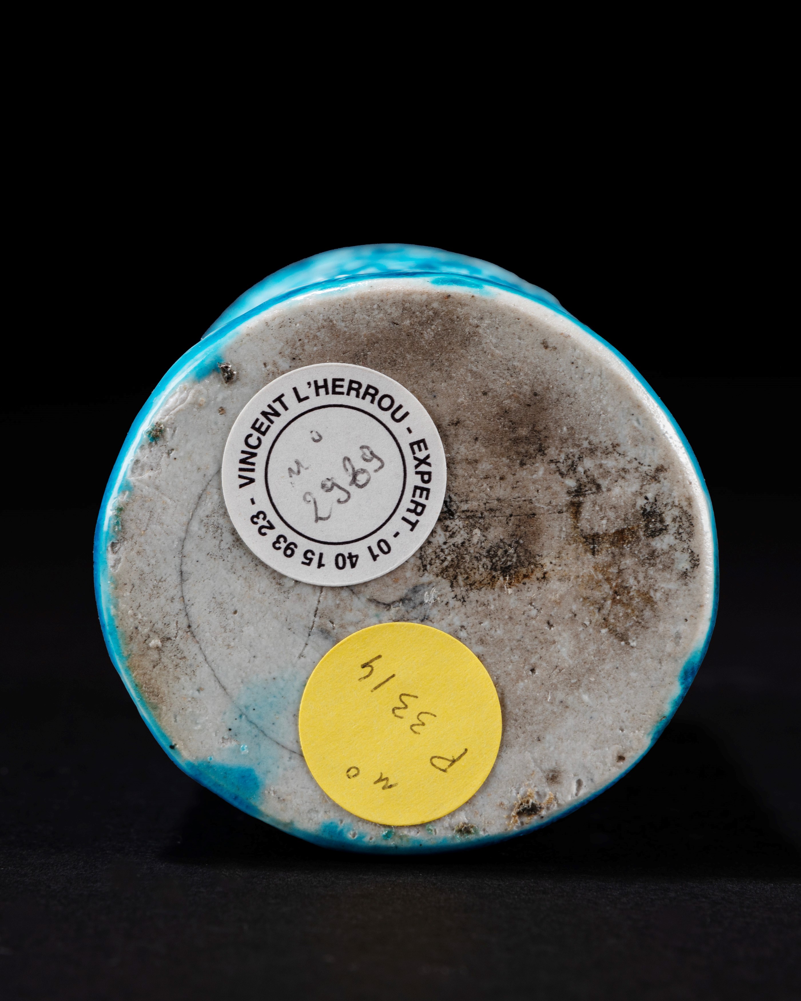 Porta pennelli in porcellana invetriata turchese