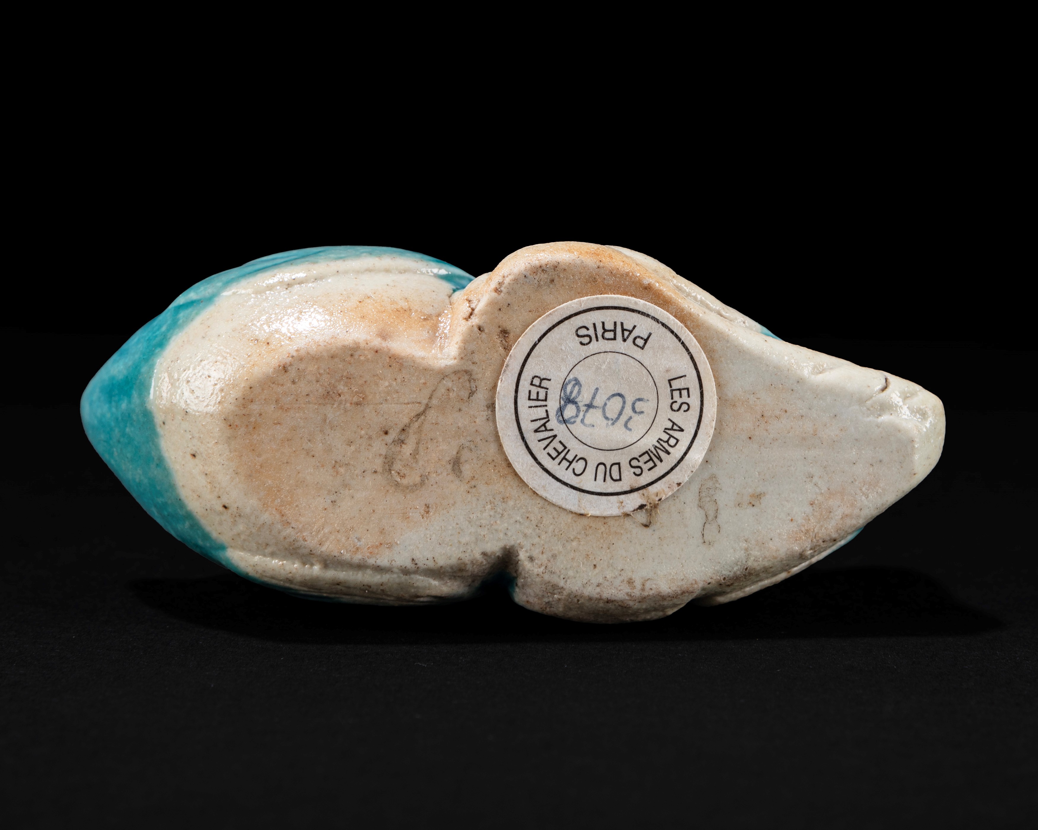 Piccolo conta-gocce in porcellana invetriata turchese