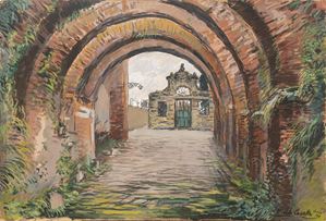 Cascella Michele - Veduta con arco