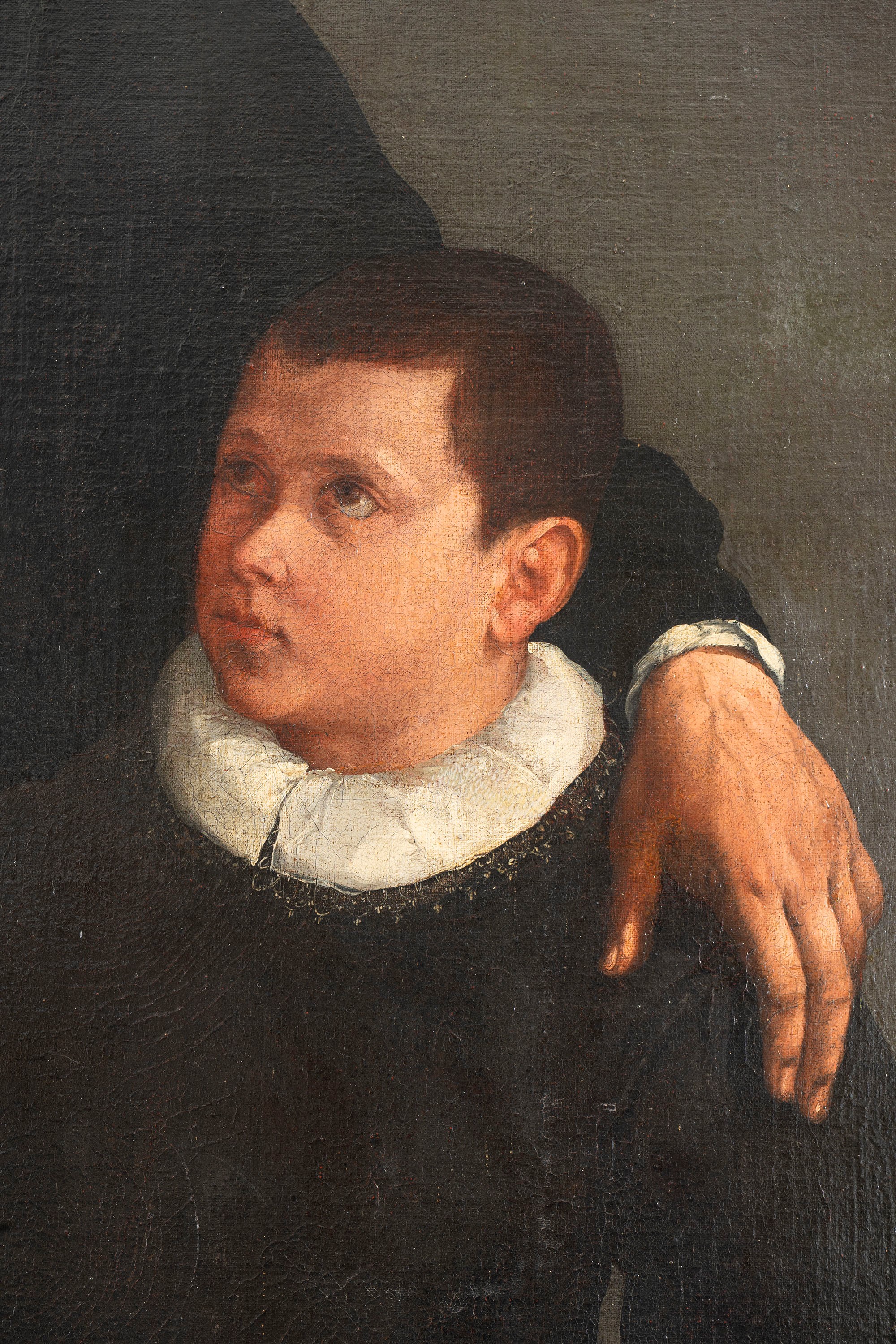 Ritratto di gentiluomo con figlio, a figura intera, presso uno scrittoio (tradizionalmente Girola...