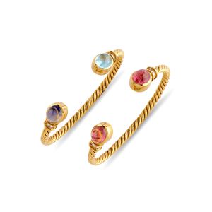 Coppia di bracciali con pietre di colore