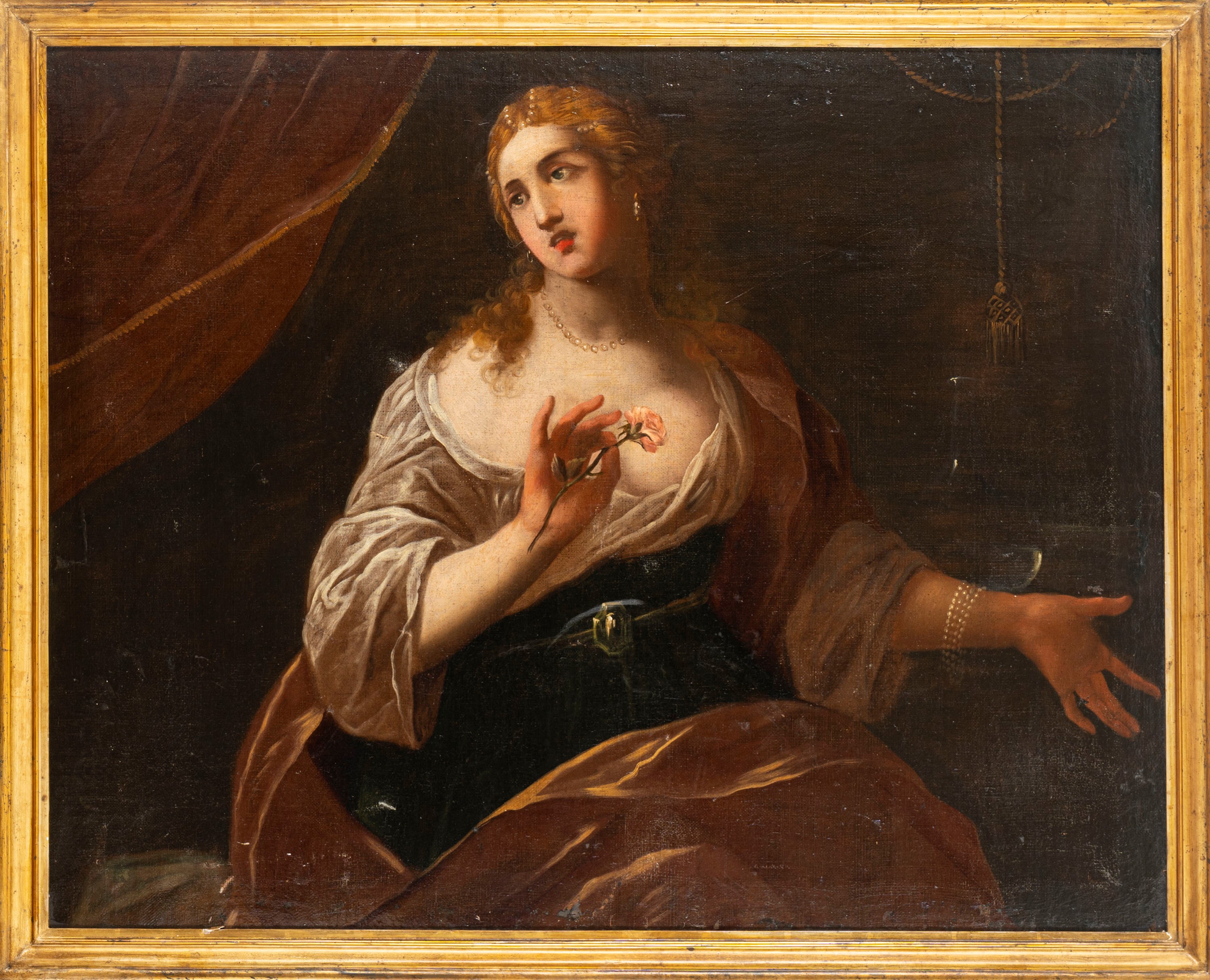 Scuola Dell'italia Settentrionale, Secolo XVII - Autore non identificato, Donna con fiore (Vanita...