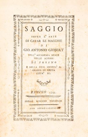 Saggio sopra l'arte di cavar le macchie