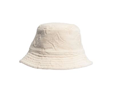 Cappello in velluto monogram color panna