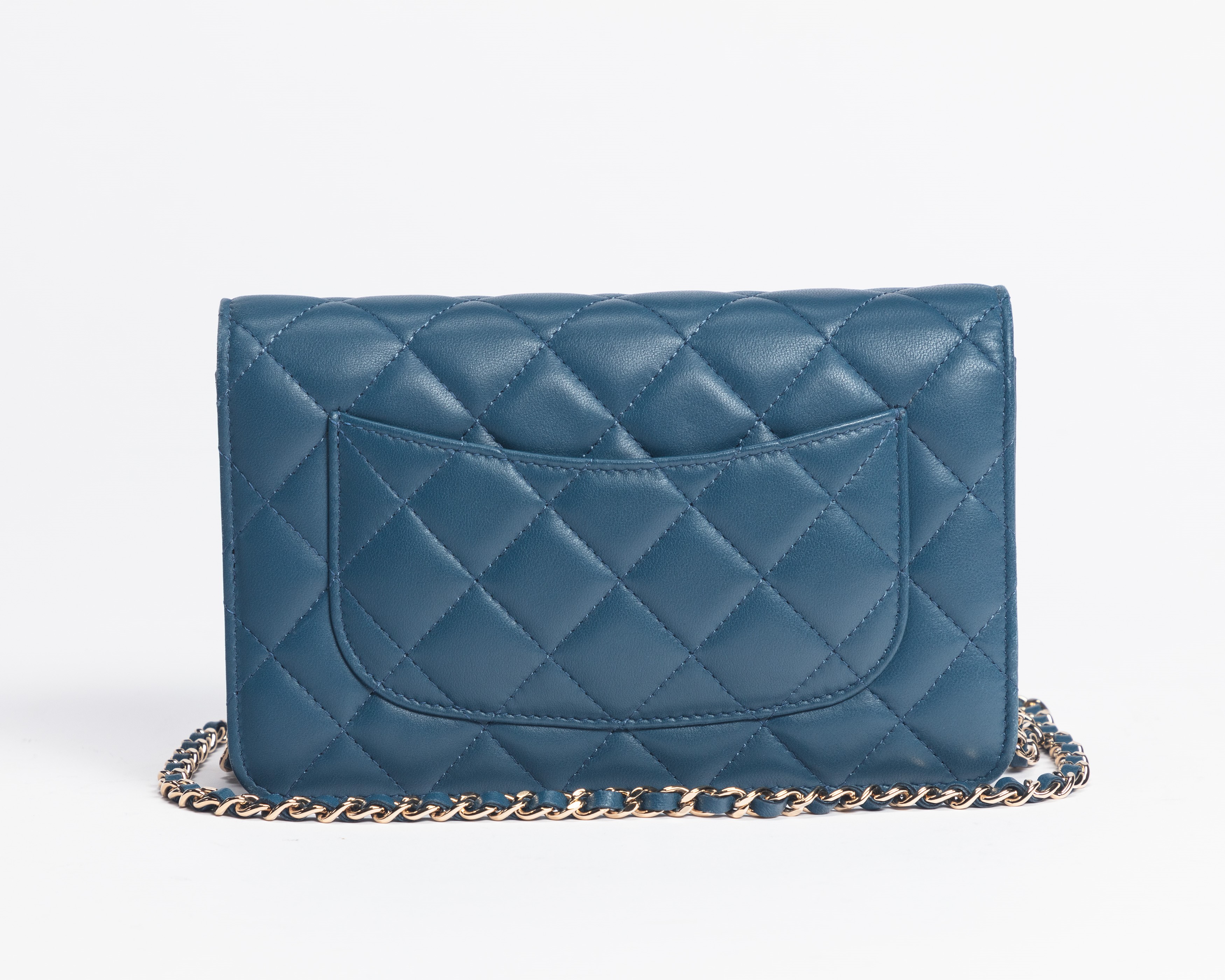 Chanel - Borsa Emoticon Wallet on Chain, pelle matelassé blu ottanio, 2016