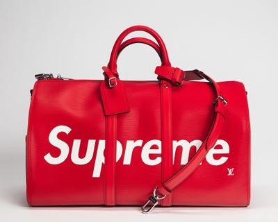 Supreme, Keepall 45 in pelle Cuir Épi rossa, edizione limitata