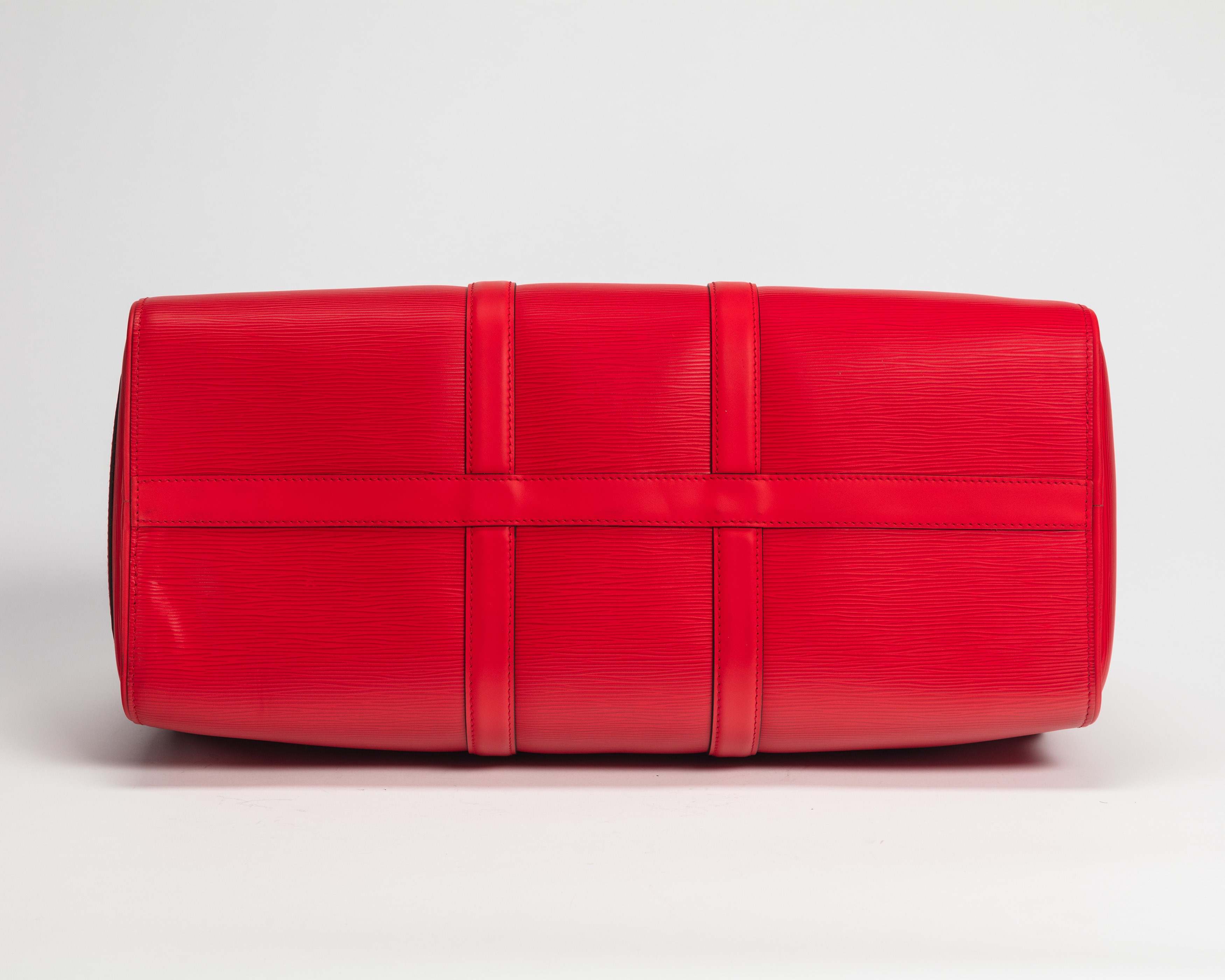 Louis Vuitton - Supreme, Keepall 45 in pelle Cuir Épi rossa, edizione limitata