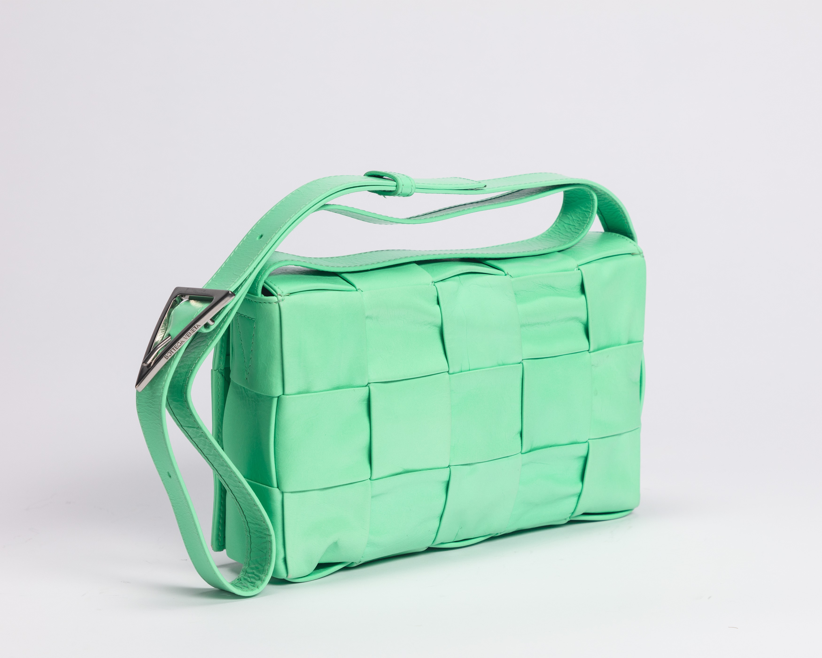 Bottega Veneta - Borsa Cassette in pelle verde menta