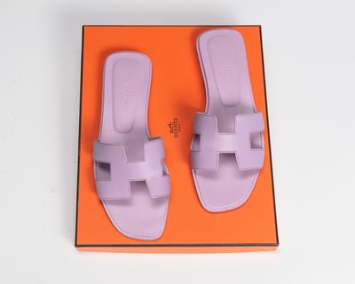 Ciabattine Oran, in pelle epsom color lilac, misura 36