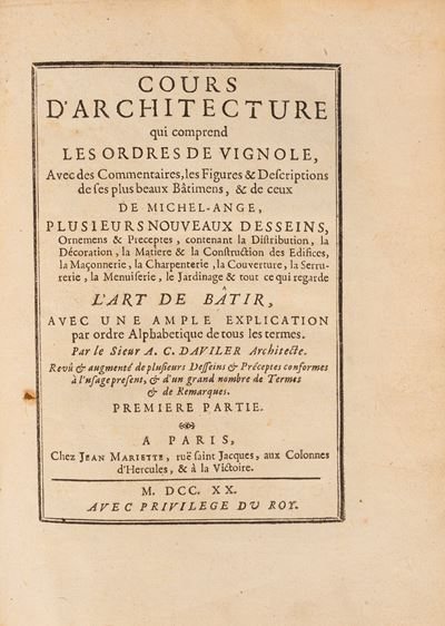 Cours D'architecture Qui Comprend Les Ordres De Vignole