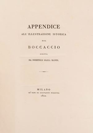 Appendice all'illustrazione istorica del Boccaccio