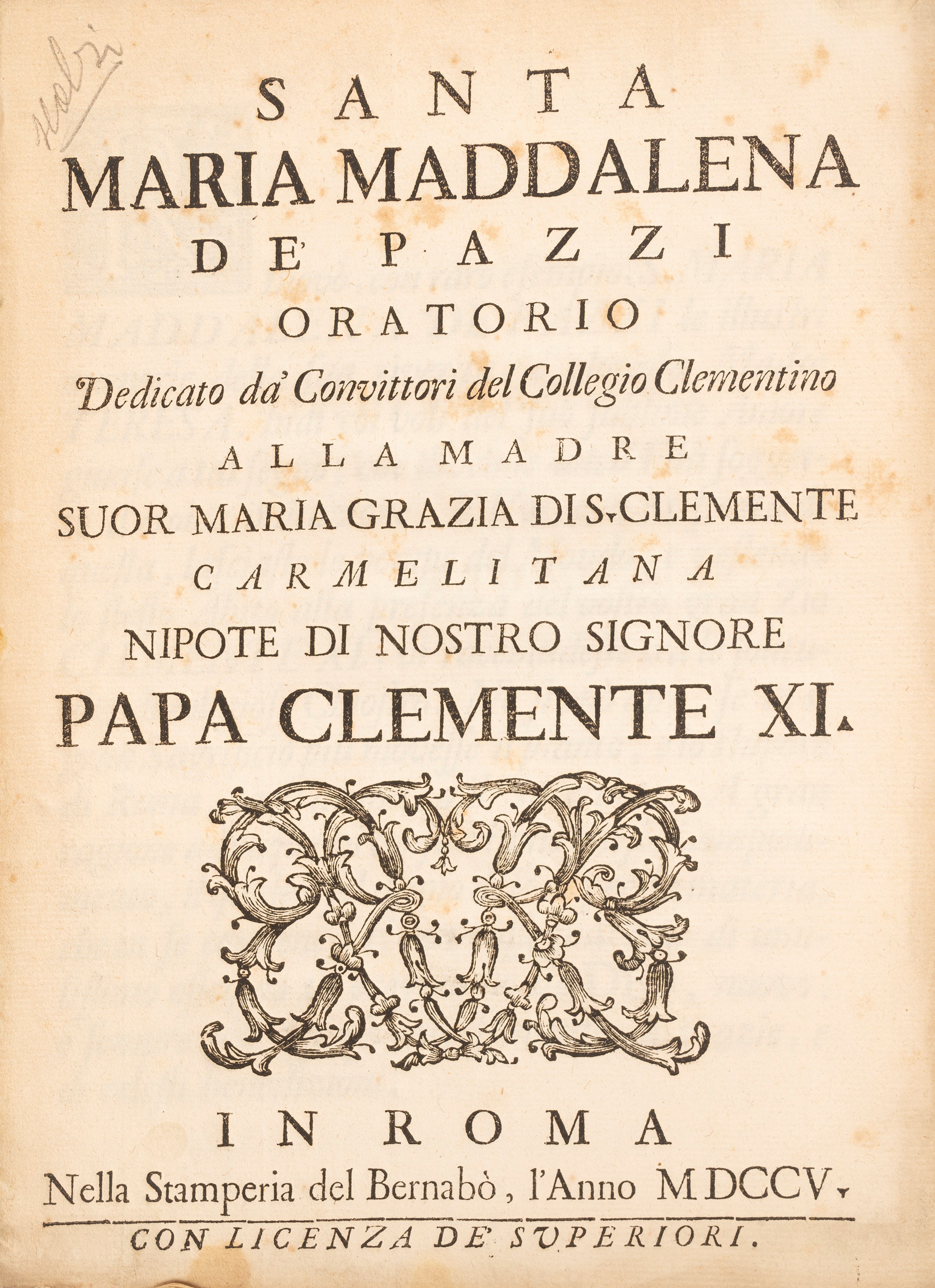 Componimento per Musica da Cantarsi nel Giorno Natalizio della Sagra Real Maestà