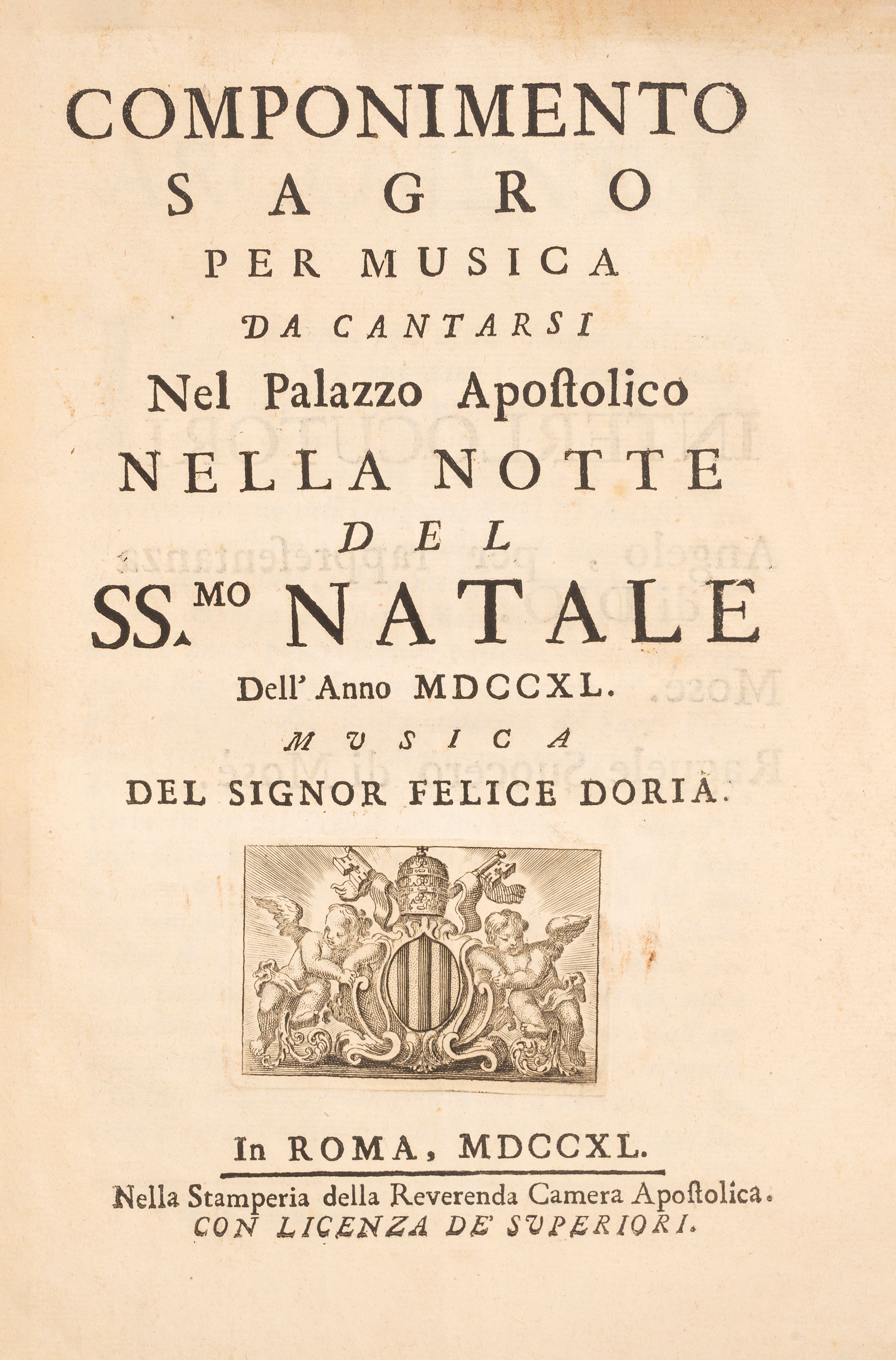 Componimento per Musica da Cantarsi nel Giorno Natalizio della Sagra Real Maestà