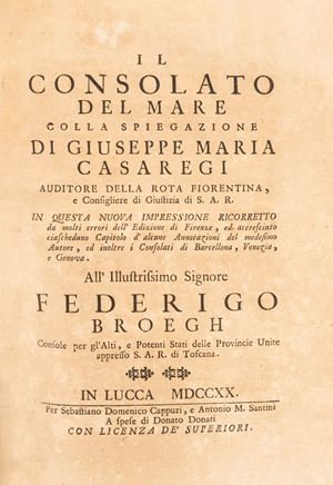 Giuseppe Lorenzo Maria Casaregi - Il consolato del mare