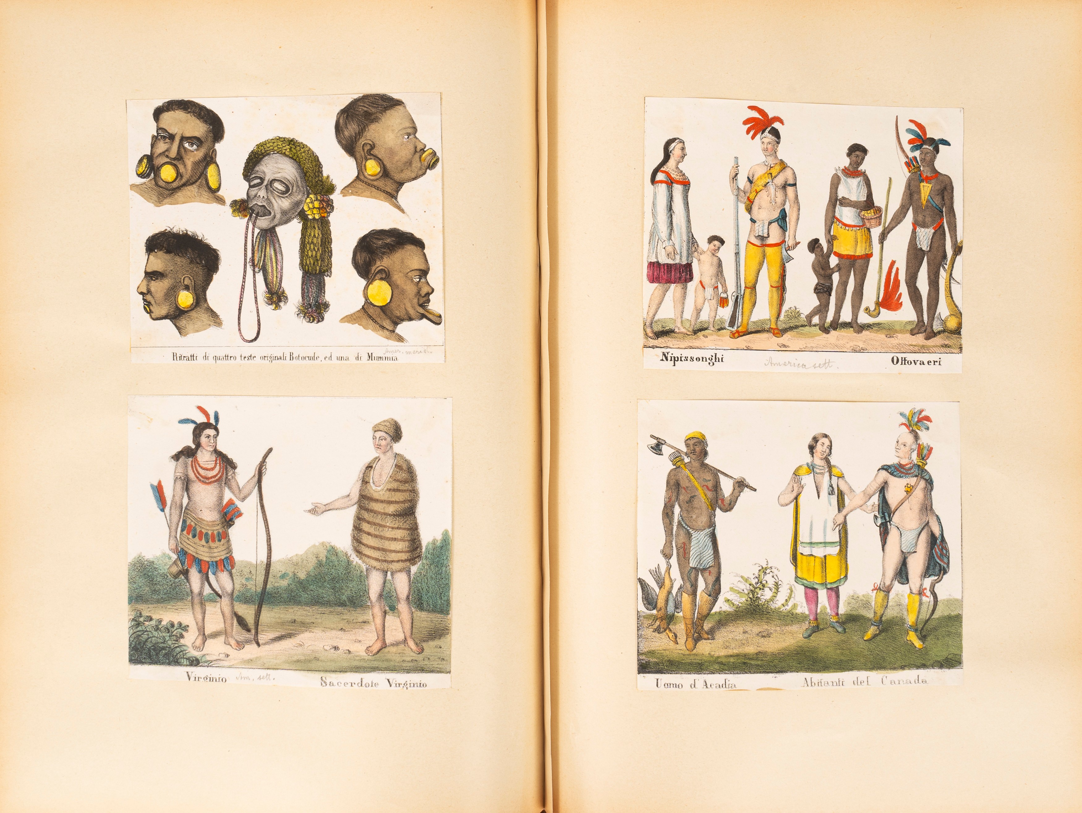 Album di Carte Geografiche e Costumi Tradizionali Americani
