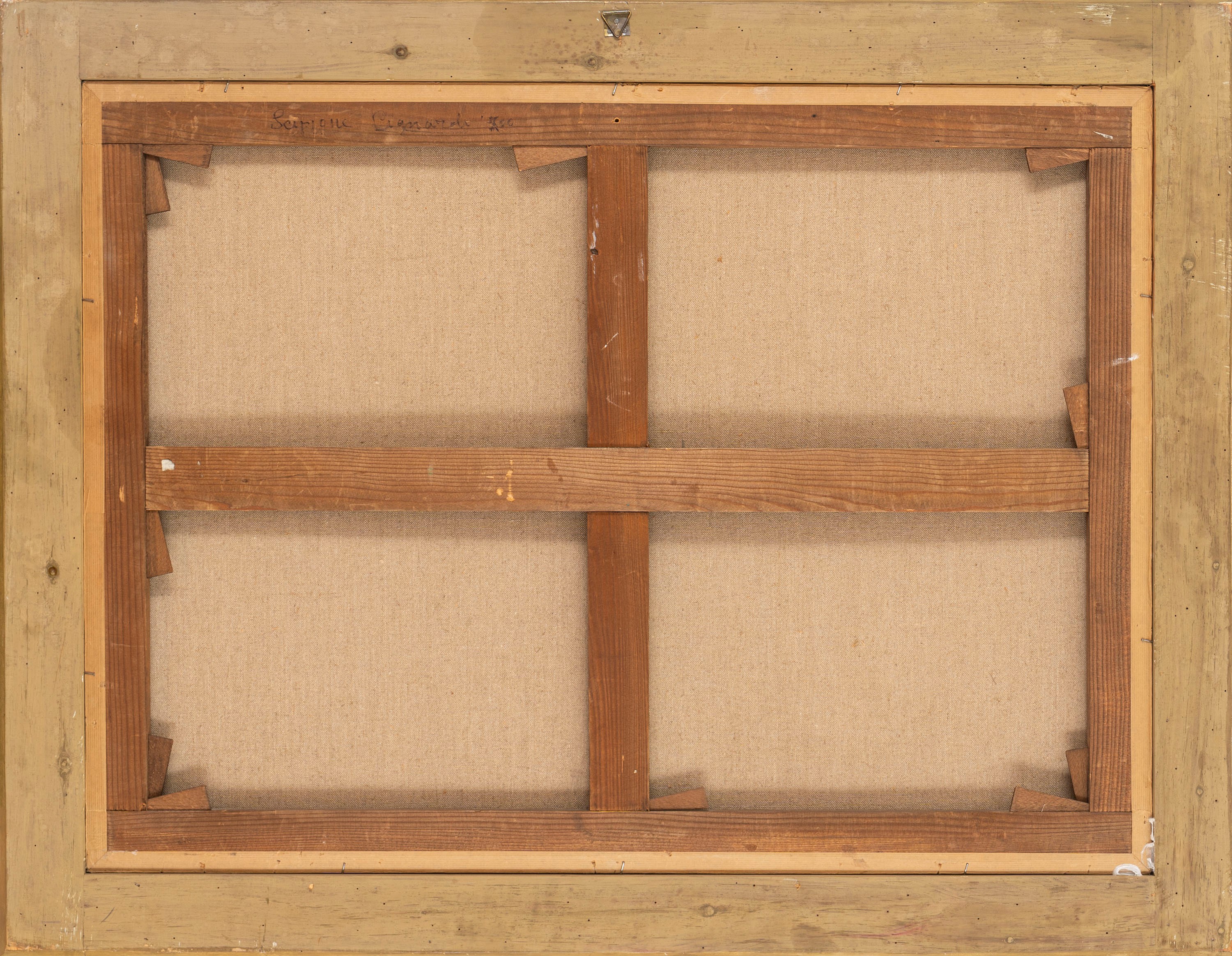 Paesaggio boschivo con carovana e castello in lontananza