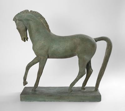 Cavallo, gesso patinato