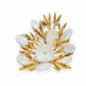Spilla in oro bicolore 18K