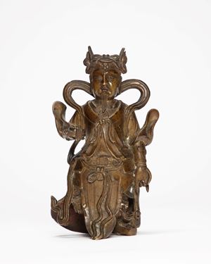 Scultura in bronzo raffigurante Guandi