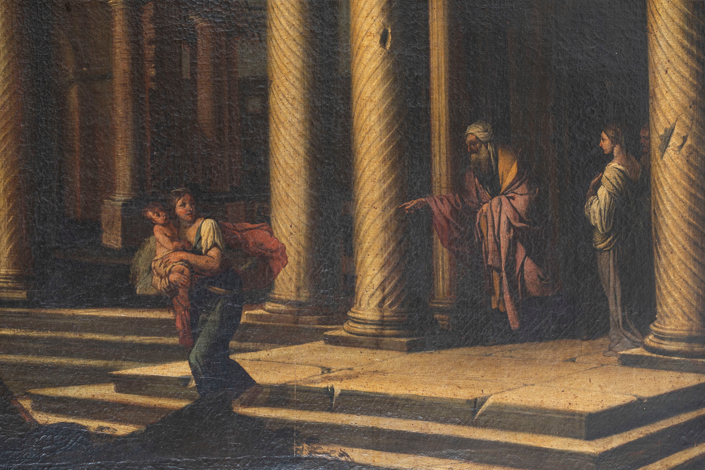 Capriccio architettonico con la cacciata di Agar e Ismaele