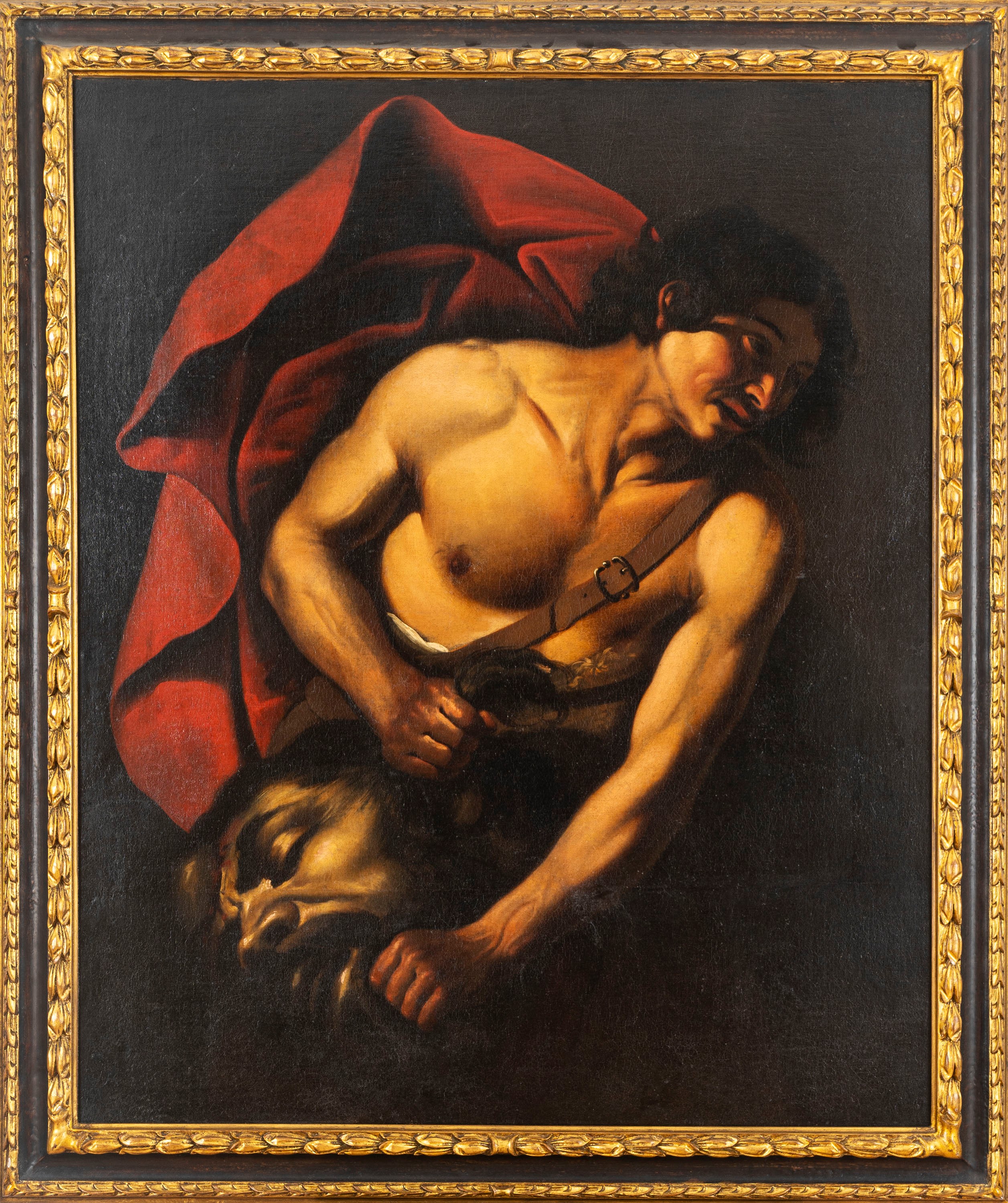 Pittore Caravaggesco Attivo a Roma, Prima Metà del Secolo XVII - Orazio Riminaldi, Davide con la ...
