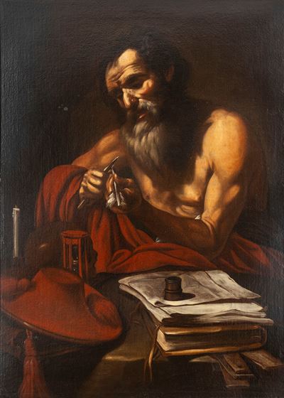 Claude Vignon, San Girolamo nello studio, olio su tela
