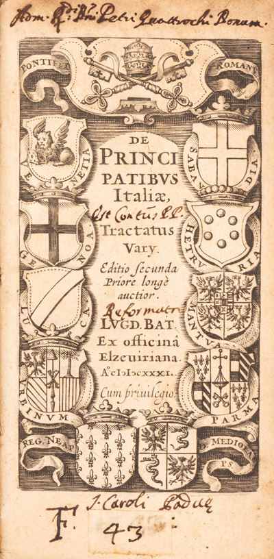 De principatibus Italiae tractatus vari, incunabolo in 24°