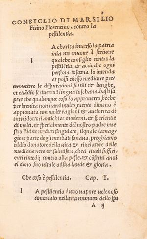 Il consiglio di Marsilio Ficino Fiorentino contro la pestilentia con altre cose aggiunte appropriate alla medesima malattia