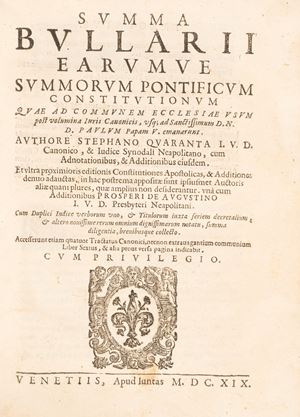 Summa bullarii earumve summorum pontificium constitutionum
