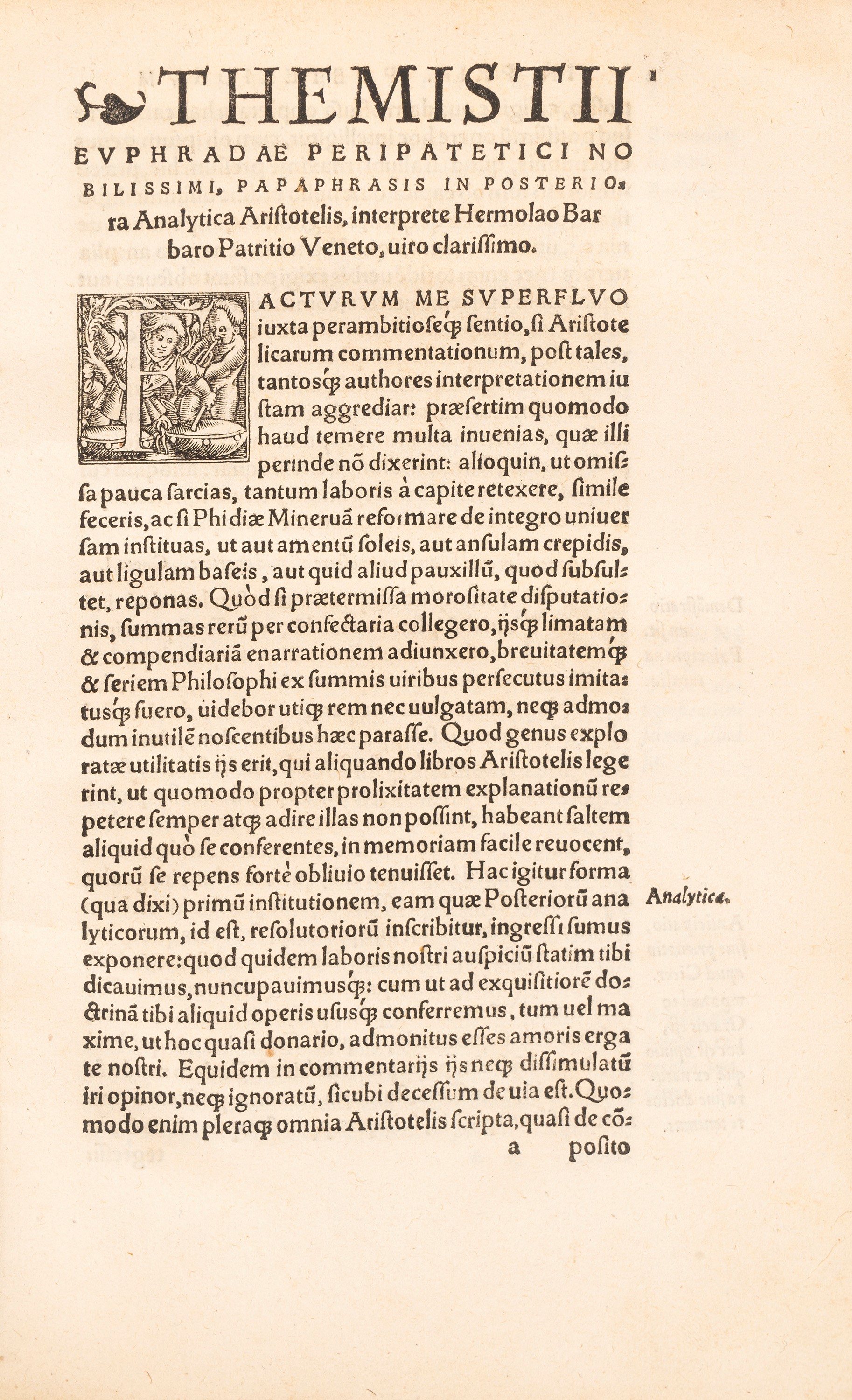 Paraphrasis Themistii peripatetici actualissimi in Aristotelis