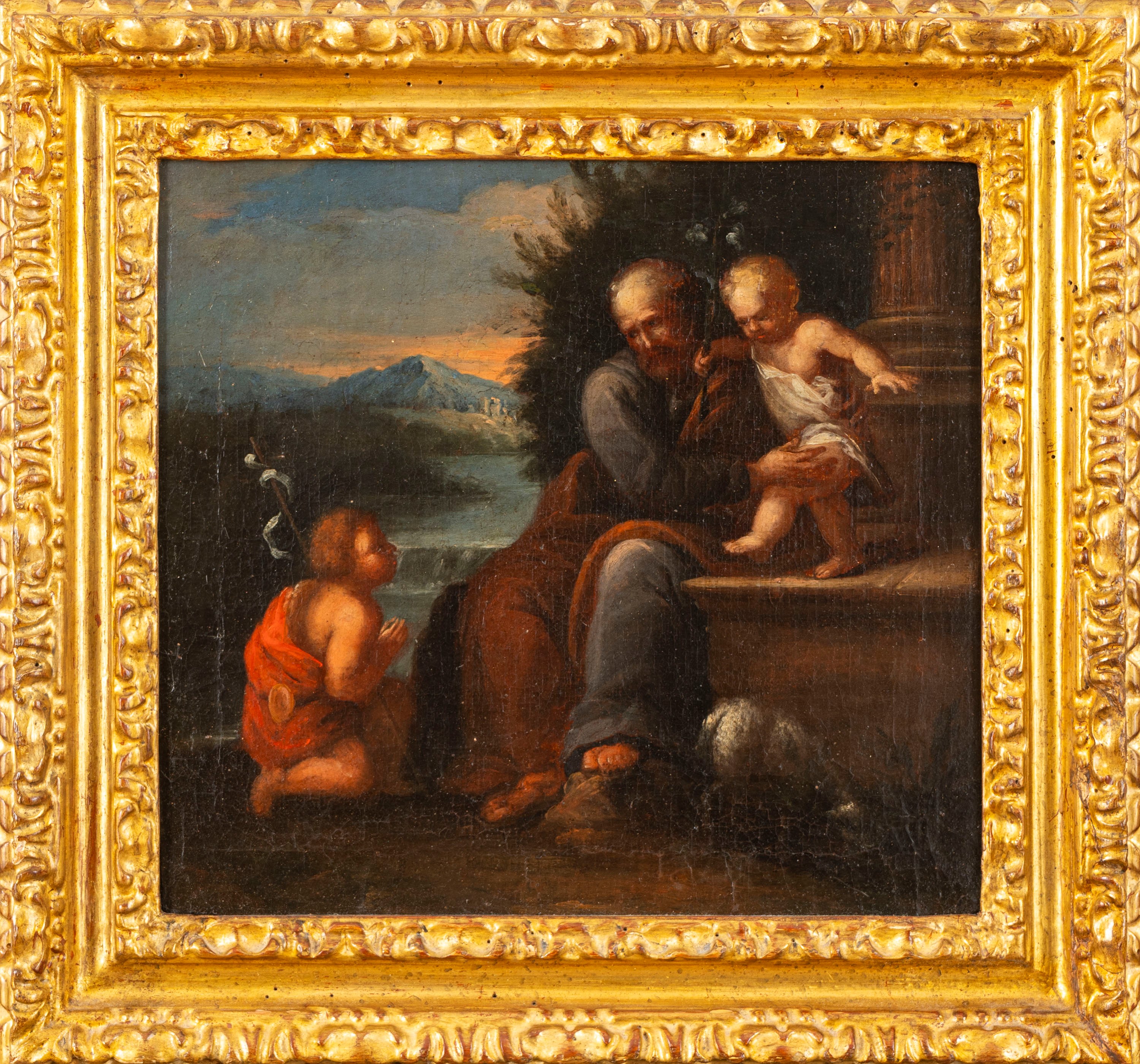 Scuola Emiliana, Secolo XVII - Autore non identificato, San Giuseppe con il Bambino e San Giovann...