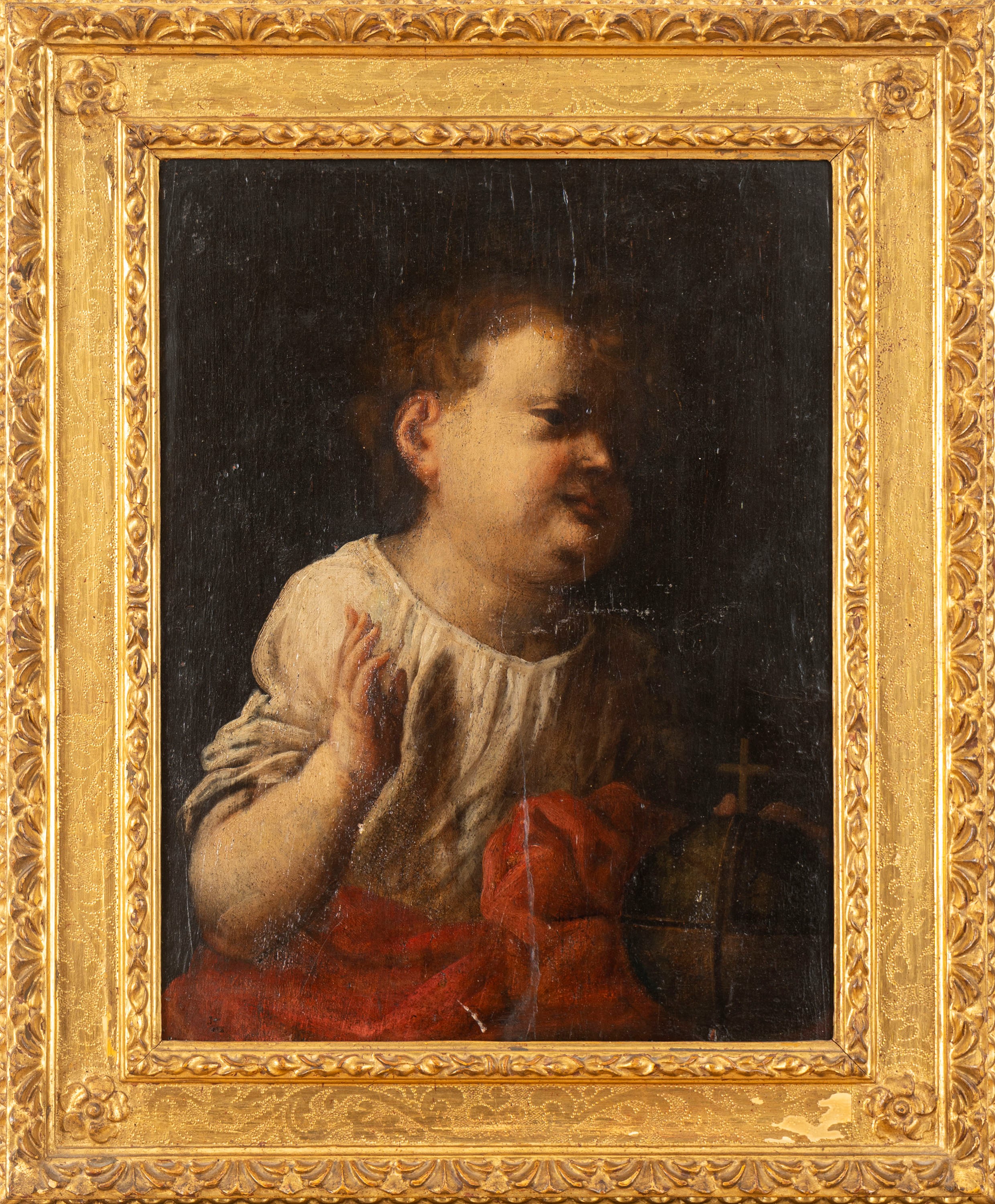 Scuola Fiamminga, Secolo XVII - Unknown Author, Salvator Mundi, olio su tavola