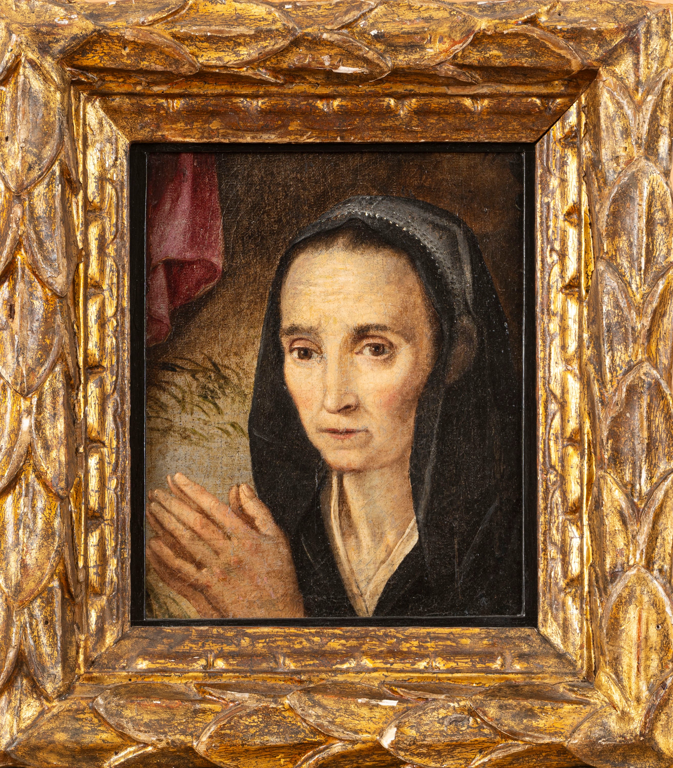 Scuola Italiana, Secolo XVII - Sofonisba Anguissola, Ritratto di gentildonna in preghiera, framme...