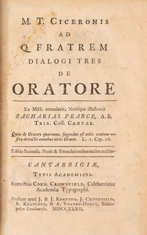 Cicerone, Marco Tullio - Ad Q. Fratem dialogi tres De Oratore