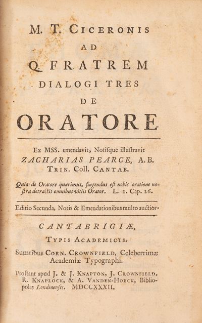 Ad Q. Fratem Dialogi Tres De Oratore