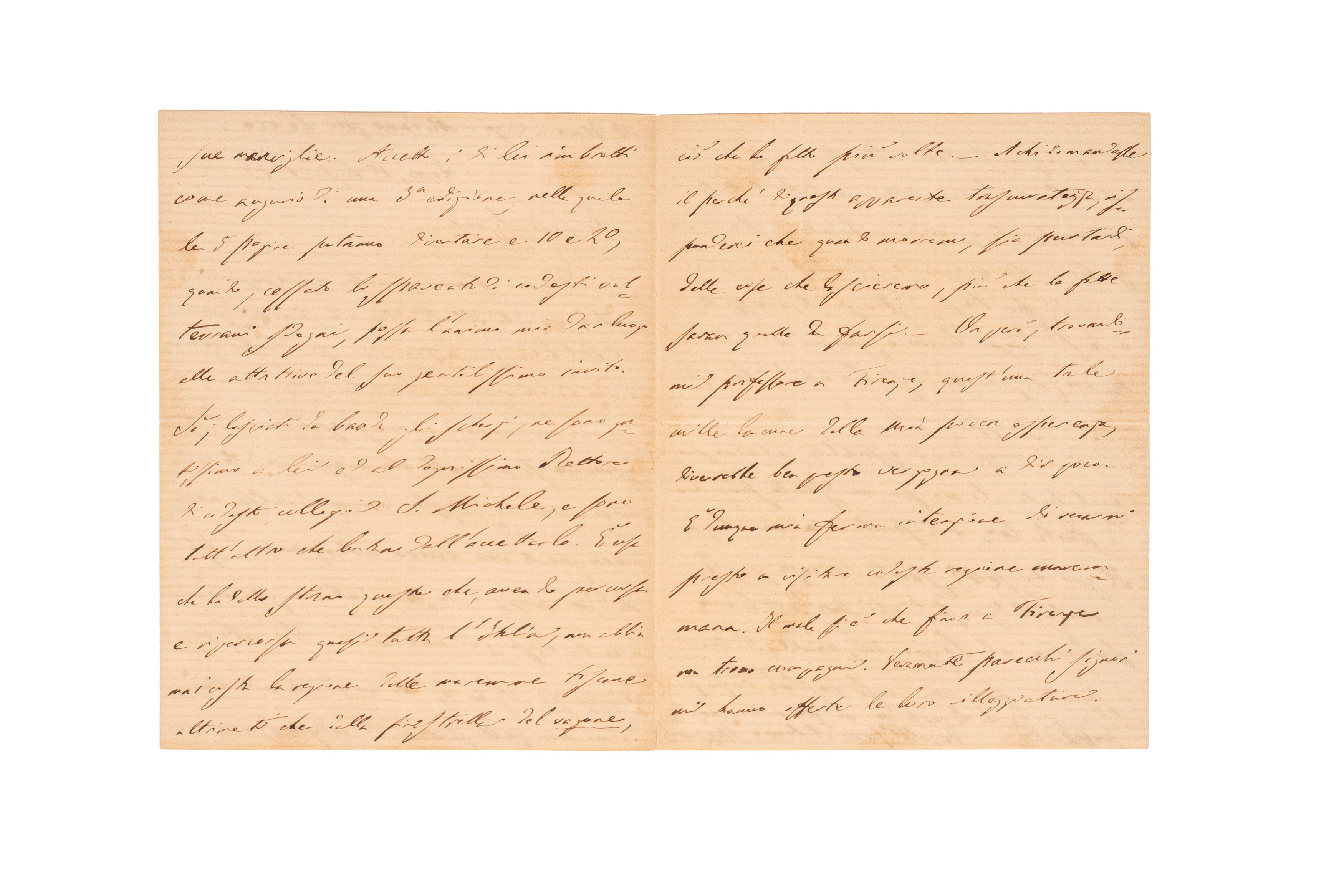 Antonio Stoppani - Lettera autografa firmata del 10 luglio 1878