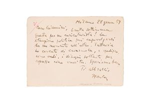 Biglietto autografo firmato