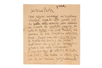 Lettera autografa firmata del 1950