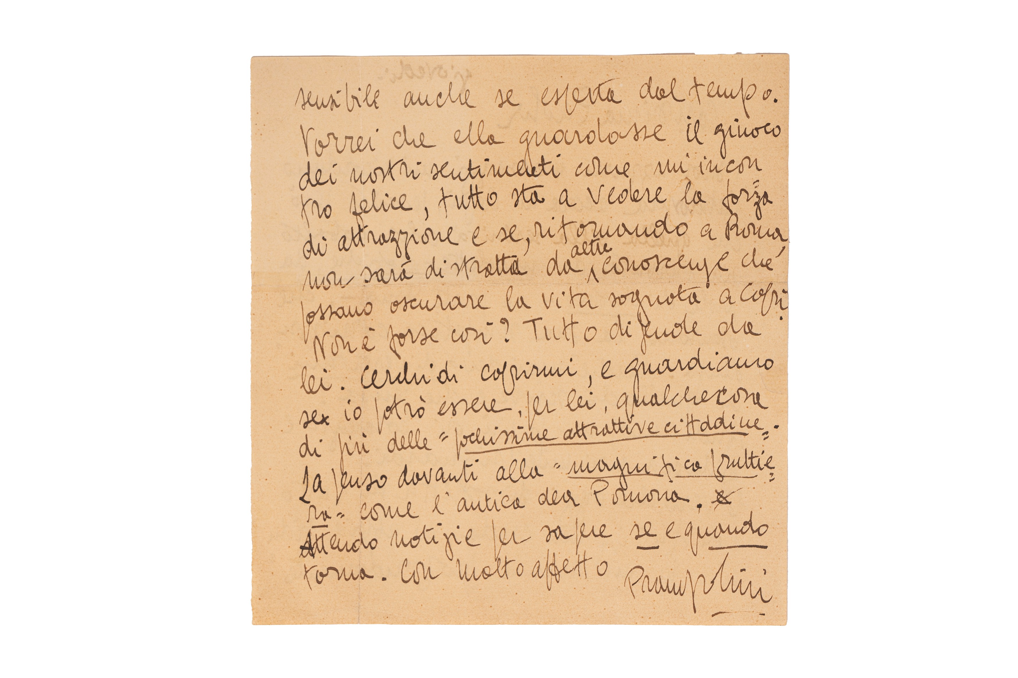 Enrico Prampolini - Lettera autografa firmata del 1950