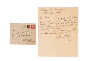 Lettera autografa e firmata con busta