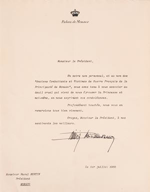 Lettera dattiloscritta con firma autografa 