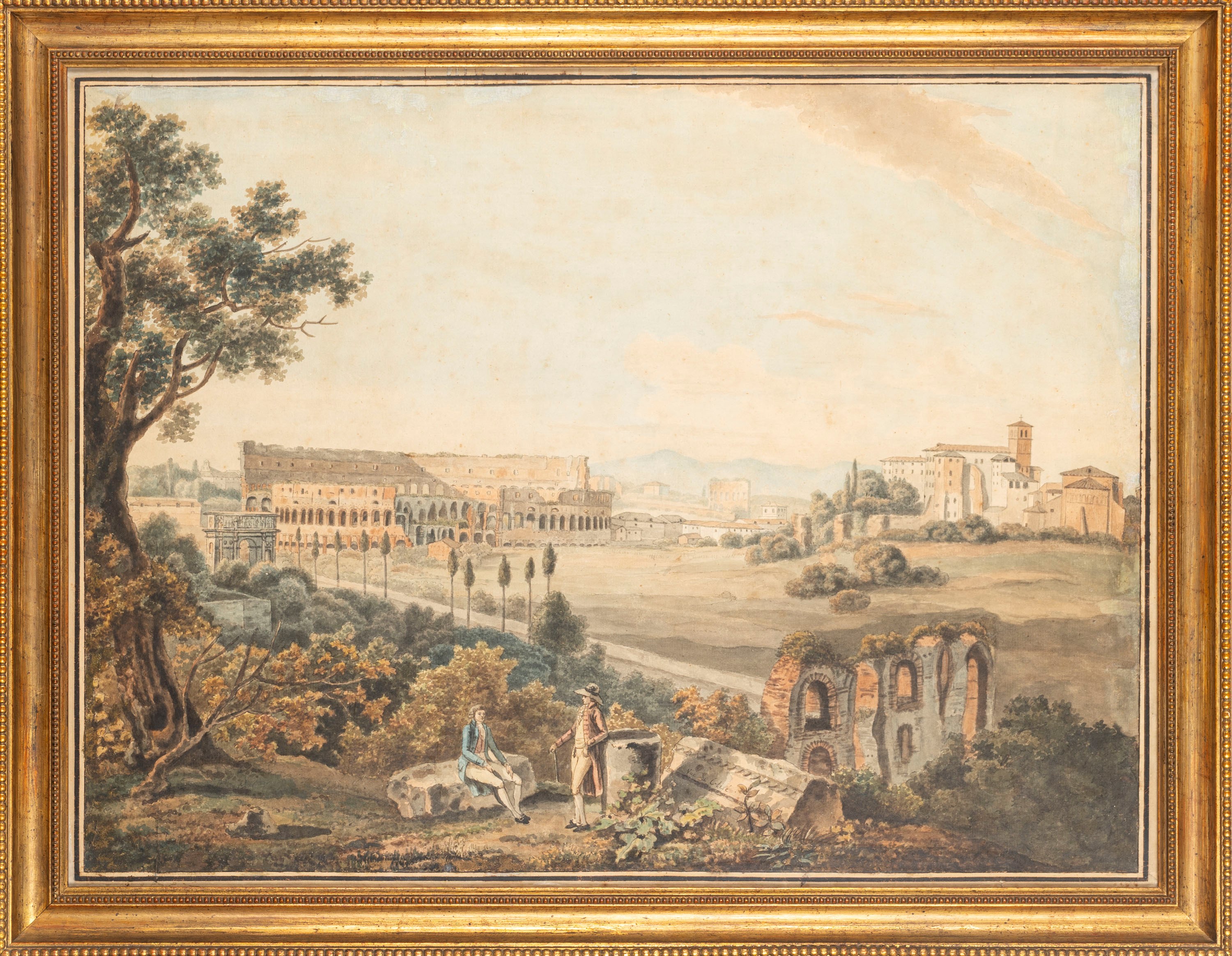 Scuola Romana, Secolo XIX - Veduta del Colosseo dal Celio
