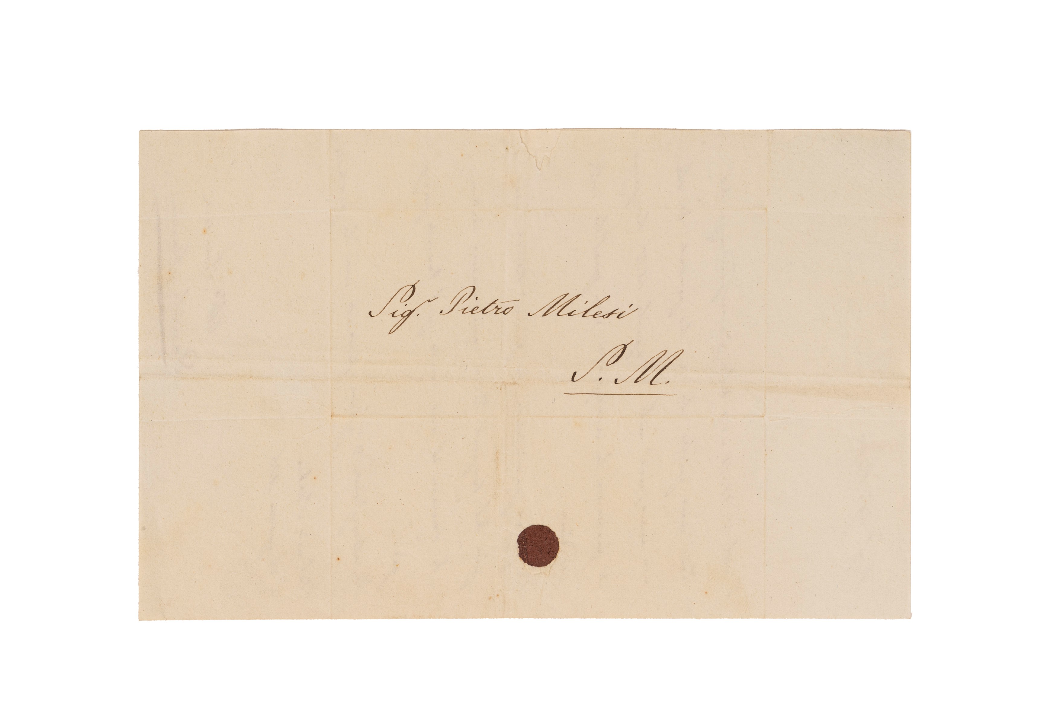Daniele Manin - Lettera autografa firmata al libraio Pietro Milesi, 1836